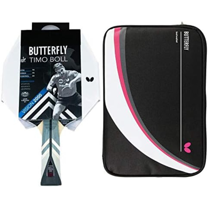 Настільний тенісний ракетка Butterfly Timo Boll Vision 2000, ITTF, для професіоналів, накладка Wakaba, з чохлом