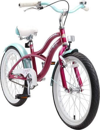 Дитячий велосипед BIKESTAR 20/24 дюйми для хлопчиків та дівчаток від 6 років | Велосипед круїзер | Тест без ризику (фіолетовий)