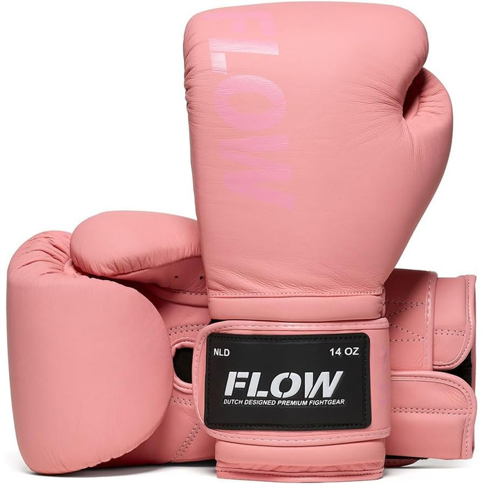 Боксерські рукавички Flow Challenge з натуральної шкіри для спарингу та тренувань (Муай Тай, кікбоксинг, ММА, бойові мистецтва), чоловічі та жіночі, рожеві, 10 oz