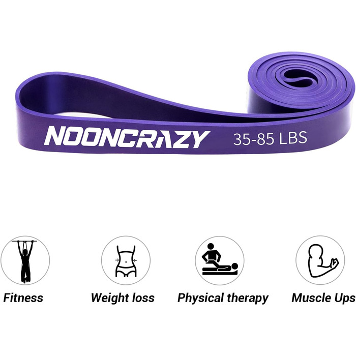 Еластичні гумки для фітнесу та йоги, набір з різними рівнями опору, з дверним кріпленням та ручками, для силових тренувань, чоловіків та жінок (фіолетовий)