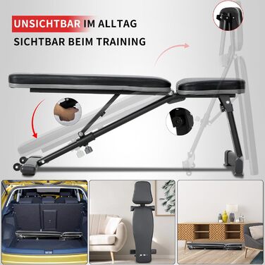 ISE Складна багатофункціональна лавка для тренувань SY-5021: регульована спинка, банк для пресу, фітнес-лавка для дому