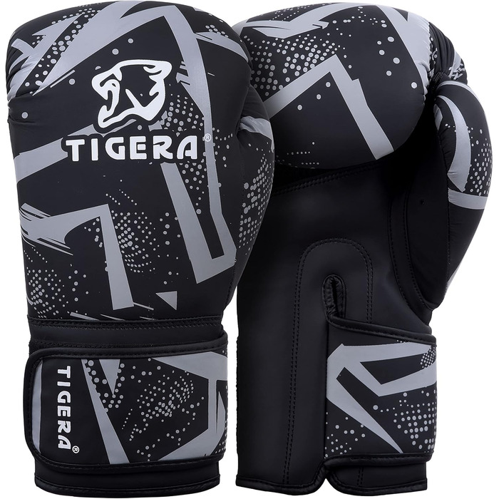 Боксерські рукавички Tigera 10oz/12oz/14oz/16oz для тренувань, спарингу, ММА, Муай Тай, кікбоксингу, чоловічі та жіночі, сірі, 14oz