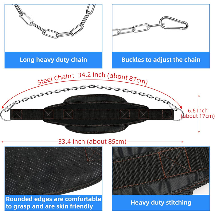 Регульований тренувальний ремінь для віджимань з ланцюгом, підтримка спини та талії, захист від травм, фітнес-ремень для силових тренувань