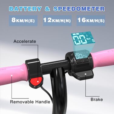 Електросамокат EVERCROSS E6 для дітей 6-12 років, легкий 7'', до 15 км, 3 швидкості, 7-кольорове підсвічування