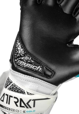 Воротарські рукавички Reusch Attrakt Gold NC Junior - дитячі, для футболу, білі-сріблясті-чорні