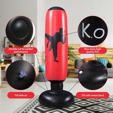 Надувний боксерський мішок MEYDLL для дітей 160 см з насосом та рукавичками для карате та кікбоксингу