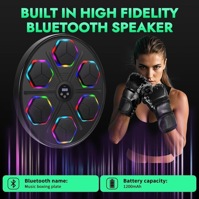 Музична бокс-машина Oamger з LED-підсвіткою та Bluetooth, 9 режимів швидкості, для дітей та дорослих