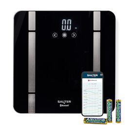 Ваги для ваги Salter SA00432FEU6 Bluetooth, максимальна вага 200 кг, 8 користувачів, підключення до Salter Health App, чорний