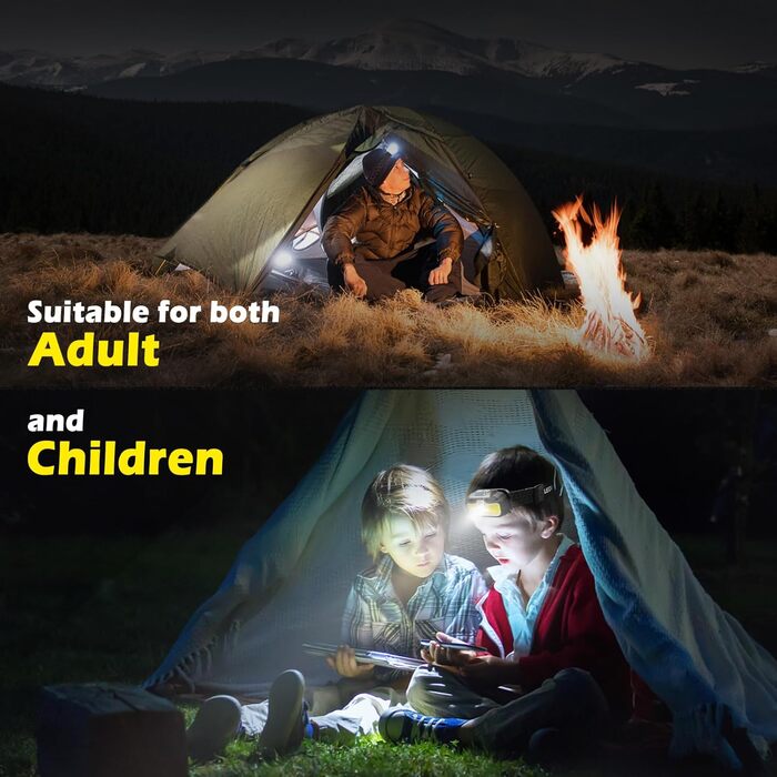 Налобний ліхтар Hyted LED перезарядна, USB-C, з функцією пам'яті, датчик, 2 шт., 2000 люменів, 14 режимів, IPX5, водонепроникний, для бігу, риболовлі