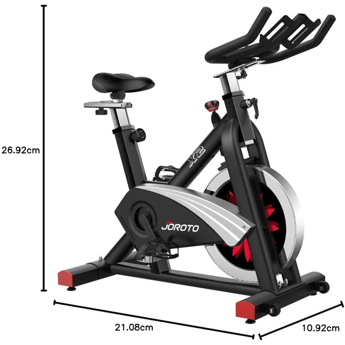 Велотренажер JOROTO X2/X2PRO з регульованим магнітним опором, LCD-дисплеєм та тримачем для планшета (12.6'), до 150 кг