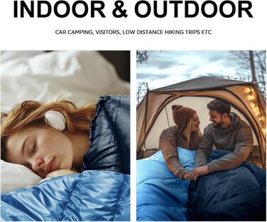 Сплячі мішки для дорослих у холодну погоду, легкі, водонепроникні, для кемпінгу, походів, відпочинку на природі та вдома (1,4 кг, темно-синій)