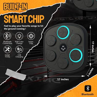 Музична боксерська машина Paryou, 2025 Smart Bluetooth, настінний кріплення, для дорослих та дітей, домашні тренування