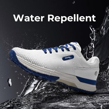 Гольф-взуття FitVille для чоловіків з широкою колодкою. Широкі гольф-туфлі з шнурівкою, дихаючі, для тренувань. Сірий, білий, розмір 40-49 (50 EU, білий, синій)