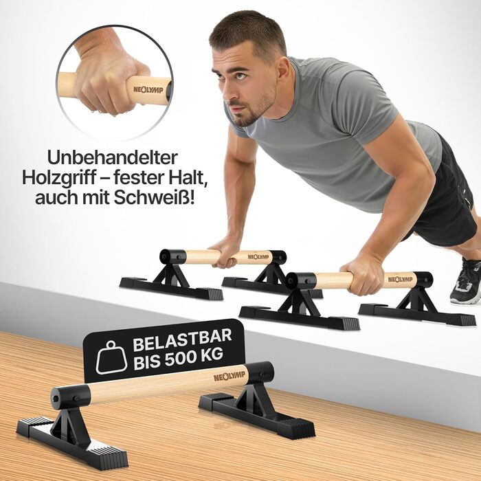 NEOLYMP Паралелети з дерева для віджимань та калістеніки - набір 2 шт. (ручна робота)