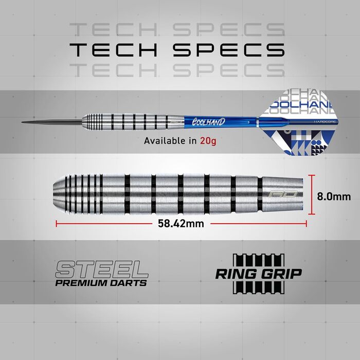 Дарти RED DRAGON Game On Professional Player Series Stahlspitze (Сталеві наконечники) - Комплект для гри з дротиками Coolhand