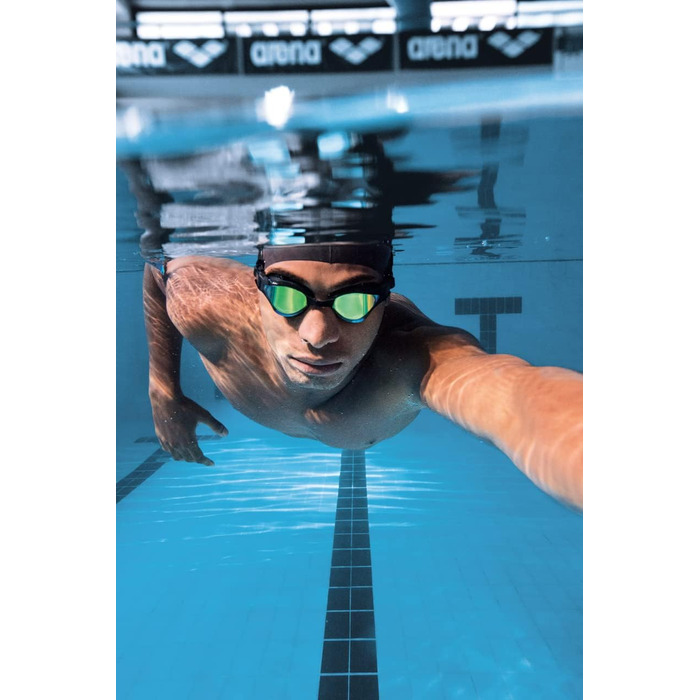 Окуляри для плавання ARENA Cobra Tri Swipe Mirror, дзеркальні, сріблясто-зелені