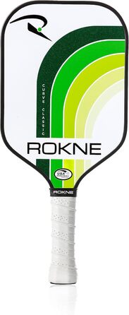 Професійна ракетка для піклболу ROKNE Curve Classic, склопластик, USAPA, текстура ProGrit, лайм
