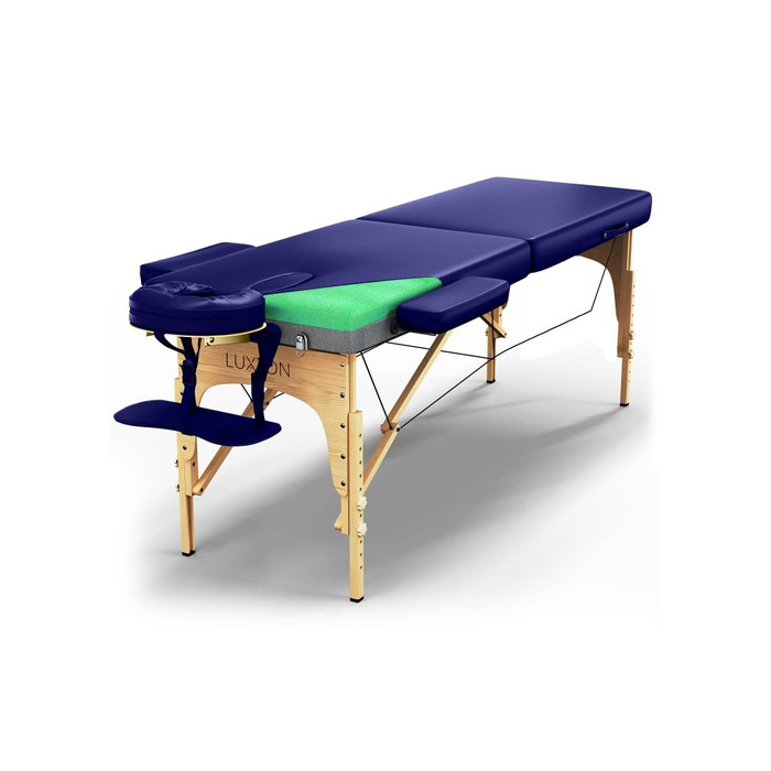 Масажний лежак Luxton Home Premium Foam - портативний, складний, регульований по висоті, 183x68 см. Підходить для дому, салону, тату-майстрів. З аксесуарами та сумкою.