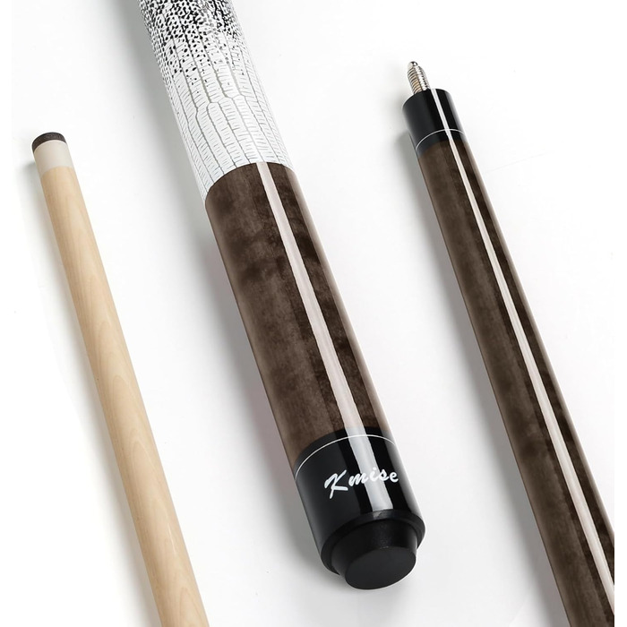 Професійний більярдний кий Kmise з низькою відволікаючою обшивкою, 147 см, канадське кленове дерево, 13 мм шкіряний наконечник, 3D протиковзкий хват, точний контроль для дорослих/початківців/професіоналів (Коричневий (510 г))