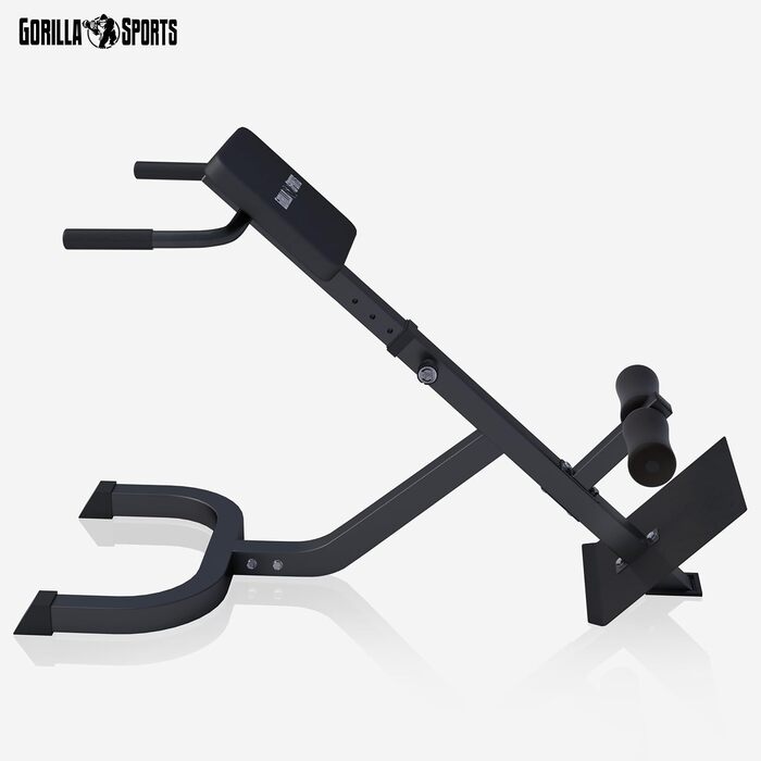 Рюкзак-тренажер GORILLA SPORTS® - 5-позиційний, до 120 кг, з фіксацією ніг, чорний. Тренажер для спини, гіперрозгинання, прес, для дому