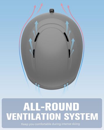 Шолом гірськолижний Findway для чоловіків та жінок, унісекс, з вентиляцією, для катання на лижах/сноуборді, розмір L (59-63 см), колір A2-Titangrau