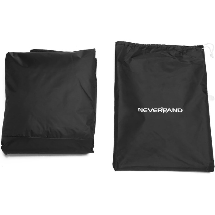 Накладна для мотоцикла NEVERLAND - захисний чохол-гараж для мотоцикла, водовідштовхувальний, сонцезахисний, 210D Oxford, 2000PA, 220x95x110 см, чорний