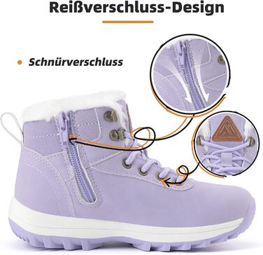 Дитячі зимові черевики Mishansha для хлопчиків та дівчаток, теплі, водонепроникні, снігоступи (36 EU, фіолетові)