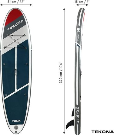 Надувна SUP-дошка TEKONA 300 см з веслом, рюкзаком, насосом, 3 плавниками, комплект для каяка, різні моделі та кольори