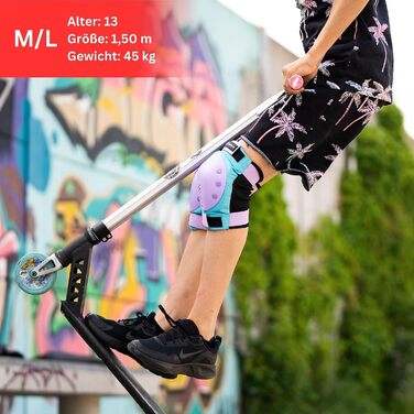 Захисний комплект SKATEWIZ для роликів і скейтборду, 6 предметів: наколінники, налокітники, захист на зап’ястя для дітей і дорослих