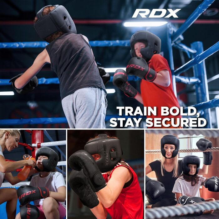 Дитячий боксерський шолом RDX для кікбоксингу, MMA, карате, тайського боксу, захист голови з Maya Hide шкіри, універсальний для єдиноборств та фітнесу