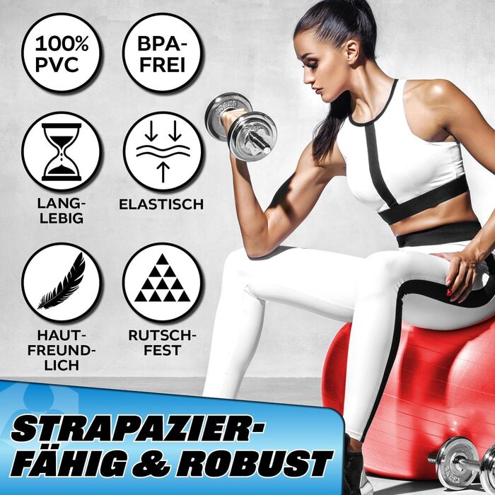 Фітнес м'яч Gymnastikball 85 см для фітнесу, йоги, пілатесу та офісу | Анти-вибух | З насосом | Червоний