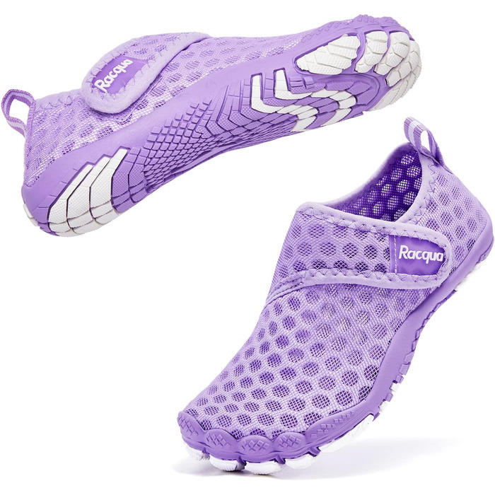 Racqua дитячі шкарпетки-тапочки для плавання та басейну, дихаючі, розмір 28-37, фіолетовий