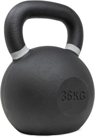 Гиря чавунна Strength Shop 10 кг з ергономічною ручкою, чорне порошкове покриття, кольорове маркування ваги, для функціонального тренування всього тіла, надміцна та довговічна