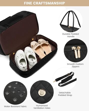 Сумка-мішок LOVEVOOK для жінок: дорожня/спортивна сумка-мішок з відділенням для взуття та мокрих речей, 2 шт. (40л, чорний)