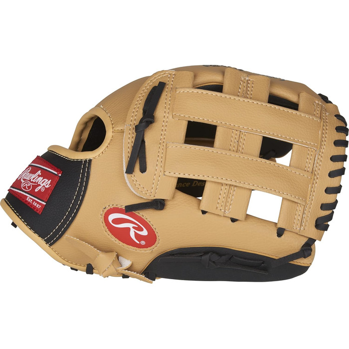 Дитяча бейсбольна рукавичка Rawlings Players Series для T-Ball, правша, 29,2 см (9-11,5''), 7–9 років, верблюжий/чорний