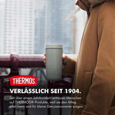 Термос нержавіючий Thermos Stainless King 0.47л червоний для напоїв - термокружка для кави з гачком для чаю, герметичний, BPA-free