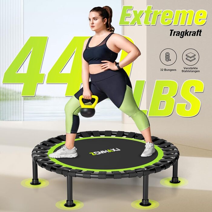 Міні-трамплін складний, 101,6 см, для дорослих та дітей, 204 кг, для занять фітнесом вдома, без ручки
