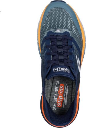 Чоловічі сліпони Skechers Max Cushioning Premier 2.0 Ascendant II, розмір 46 EU, темно-синій та помаранчевий, текстиль, синтетика
