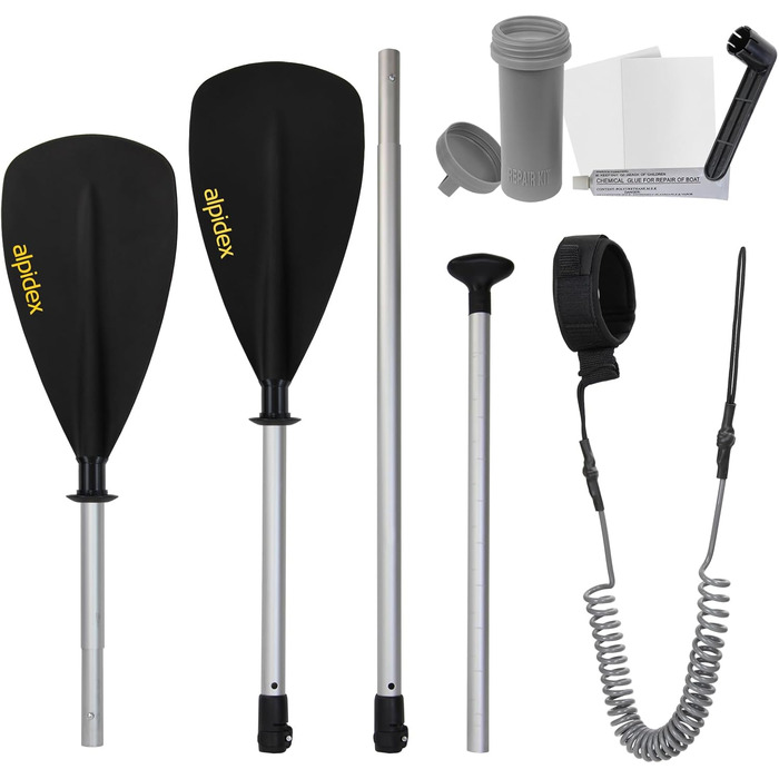 Надувна SUP-дошка ALPIDEX 320x76x15 см, комплект: весло, насос, рюкзак, плавники, ремкомплект, тримач, вантаж до 200 кг, легка та міцна