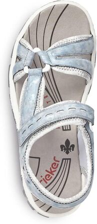 Жіночі сандалії Rieker 68879, блакитні, розмір 38 EU, вузька колодка