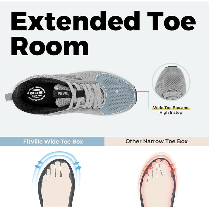 Кросівки для бігу FitVille чоловічі широкі, спортивні, дихаючі, повсякденні, для вулиці, з антиковзкою підошвою (45 EU, сірі)