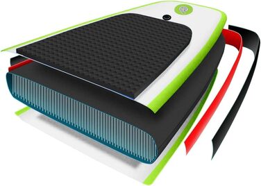 Набір надувної SUP-дошки для плавання vidaXL 390x81x10 см, зелена, з веслом