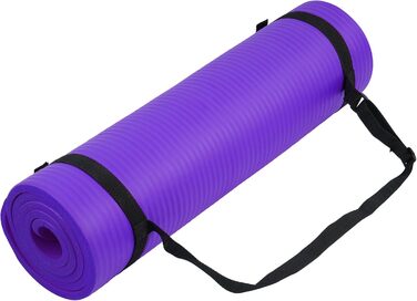Гімнастичний килимок BalanceFrom GoYoga, 12 мм, висока щільність, з ременем для перенесення, фіолетовий, зносостійкий