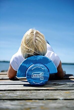 Поролоновий ролик SISSEL Pilates Soft з вирівнювачем для голови, Ø15x90 см, синій, для пілатесу та гімнастики