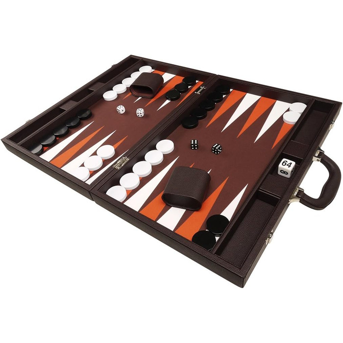 Набір для гри в нарди преміум-класу Silverman & Co. 48 x 64 см, темно-коричневий