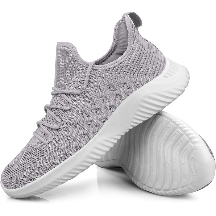 Чоловічі кросівки для бігу Feethit, сірі, дихаючі, легкі, зручні, з антиковзкою підошвою (44 EU)