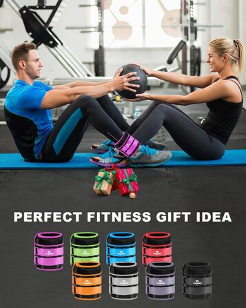 Набір вантажних манжет Fragraim для ніг та рук (пара), 1.5-10 кг, фіолетовий. Регульовані вантажі для зап'ястя та щиколотки. Подвійна застібка.