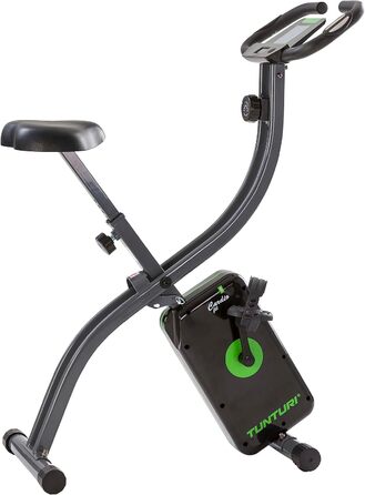 Складаний велотренажер Tunturi Cardio Fit B20 X Bike з LCD-дисплеєм і тримачем для планшета, чорний – домашній фітнес-велосипед
