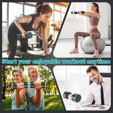 Набір гантелей Dripex, регульовані, сталеві, 2 шт. по 2.5 кг, 2 шт. по 5 кг, 2 шт. по 10 кг, для дому