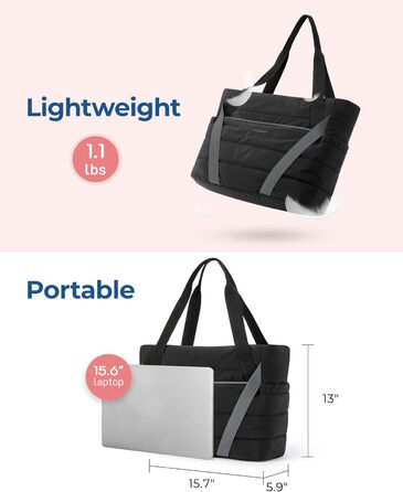 Сумка BAGSMART для жінок з блискавкою, стьобана спортивна сумка з ременями для йога-килимка, для подорожей і спорту, бежева